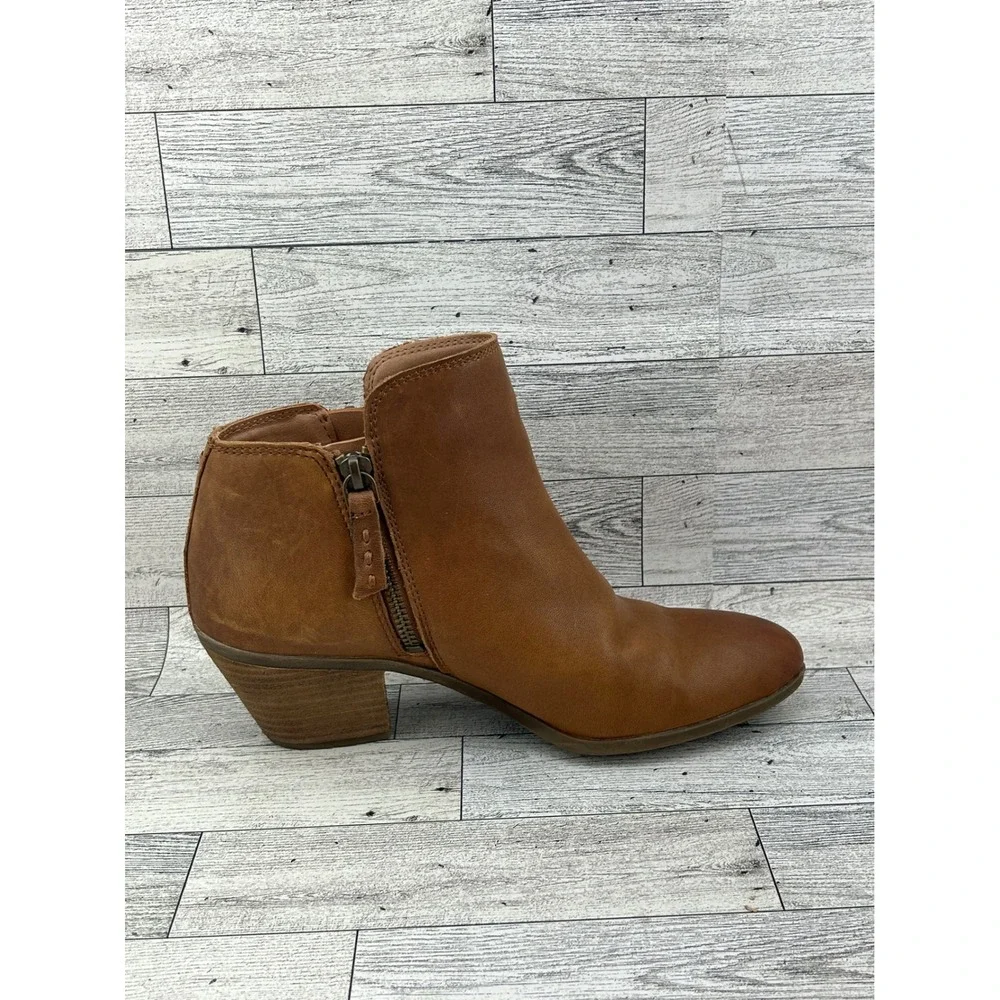 Frye Sacha Moto Shootie Cognac Leather Ankle Boots 3475044-COG Women Sz 6.5M